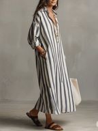 Robe décontractée rayée de style bohème
