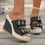 Sandales Compensées Elara Denim