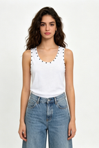 Haut en coton avec détails cloutés