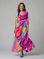 Robe midi à encolure cache-cœur