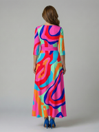 Robe midi à encolure cache-cœur