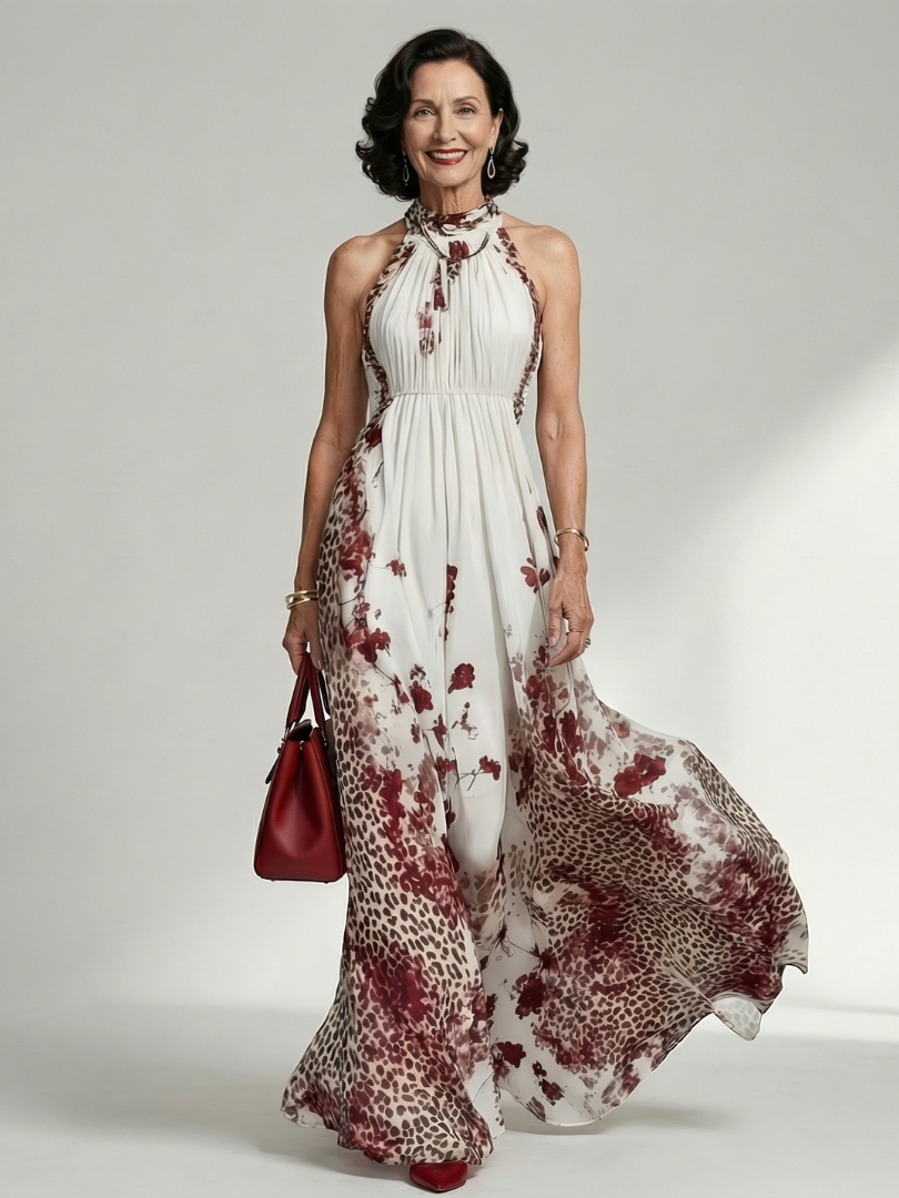Robe longue plissée