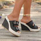 Sandales Compensées Elara Denim