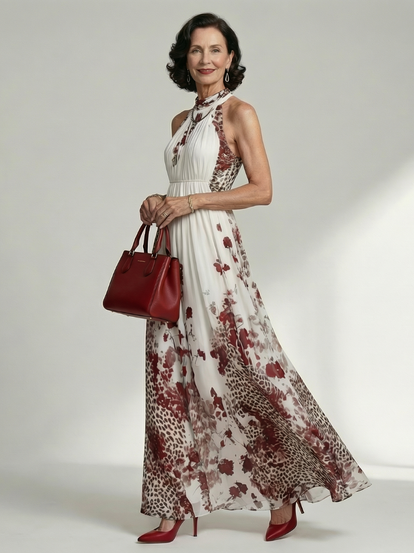 Robe longue plissée