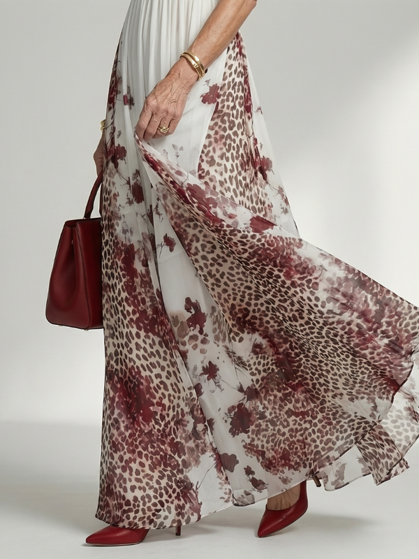 Robe longue plissée