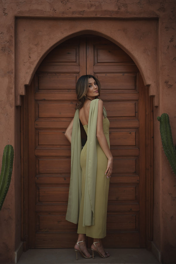 ROBE NICOLE VERT CLAIR