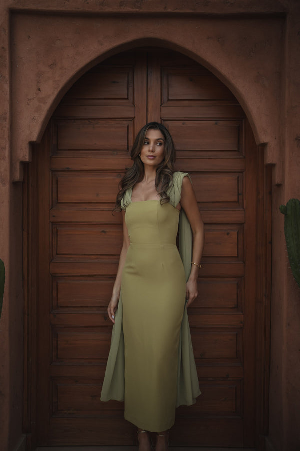ROBE NICOLE VERT CLAIR