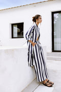 Pantalon fluide à rayures marinière