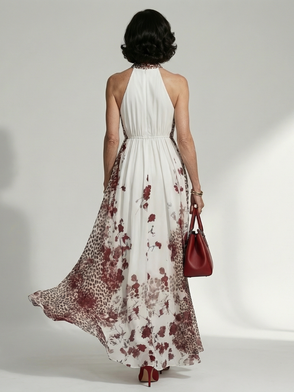 Robe longue plissée