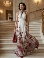Robe longue plissée