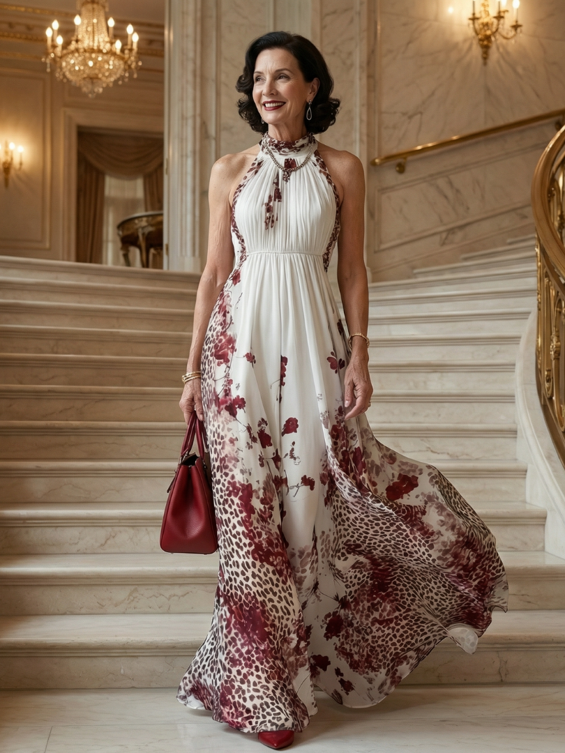 Robe longue plissée