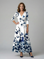 Robe midi à encolure cache-cœur