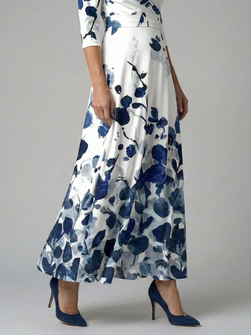 Robe midi à encolure cache-cœur