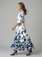 Robe midi à encolure cache-cœur