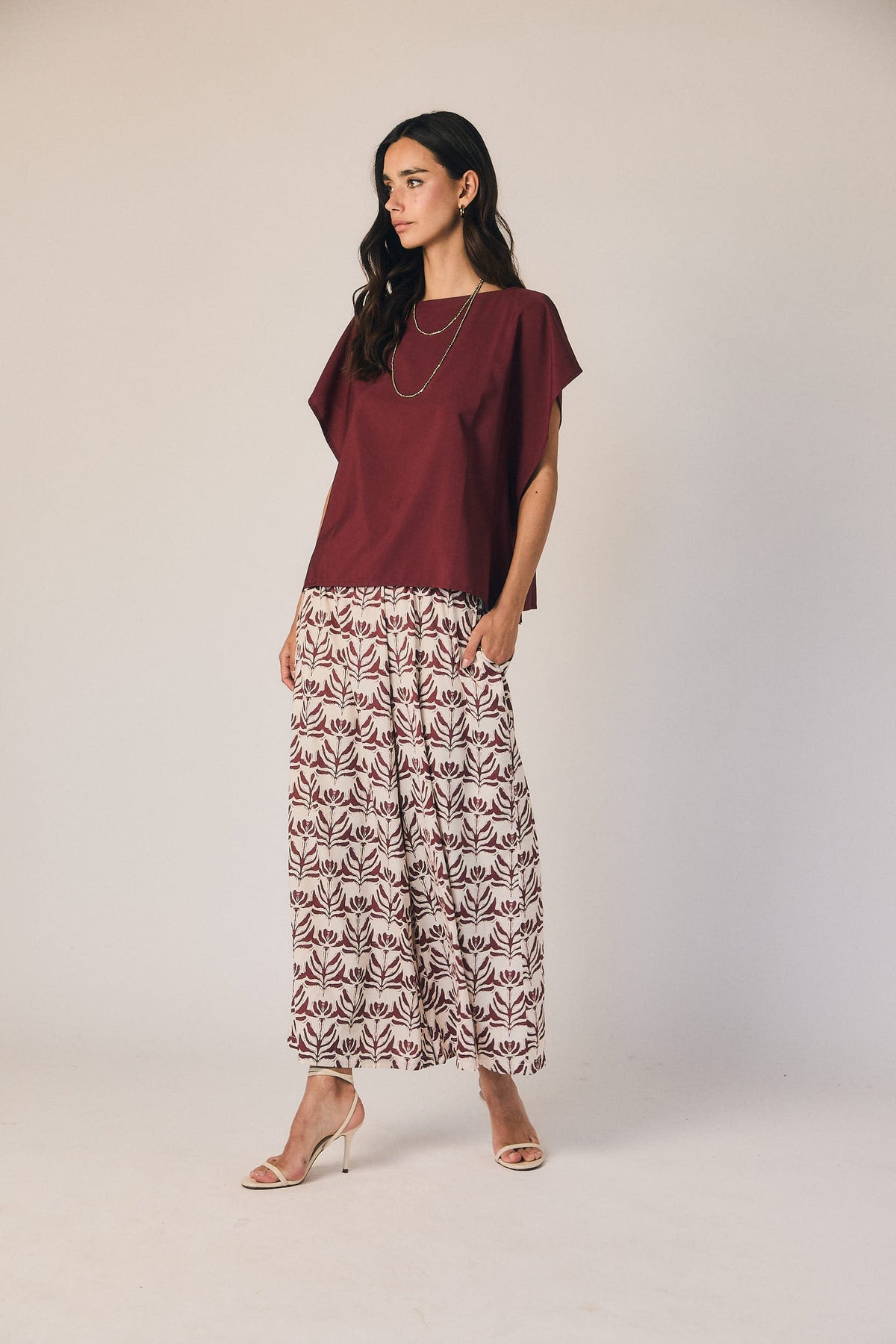 Chemisier fluide effet foulard Pepe rose