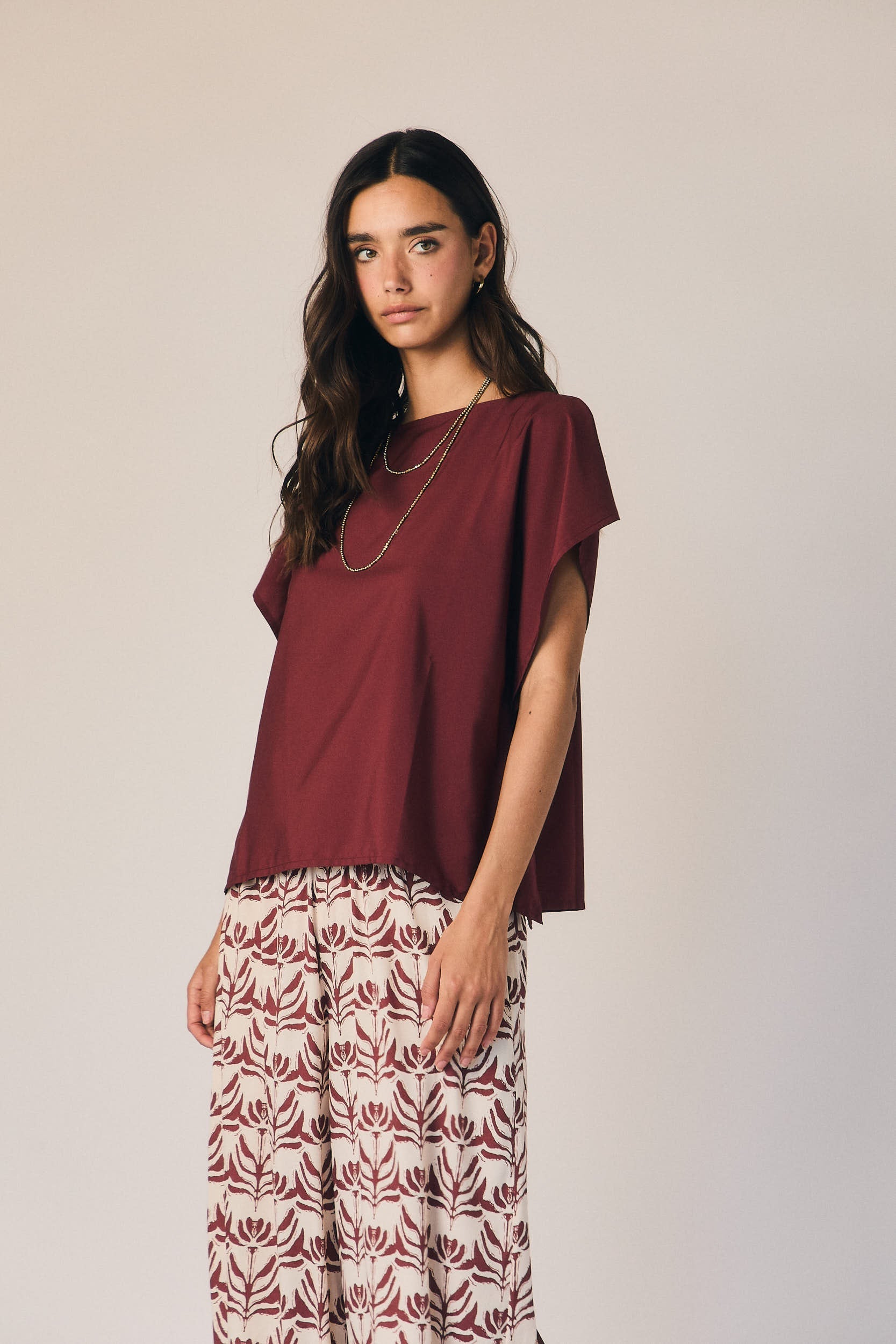 Chemisier fluide effet foulard Pepe rose
