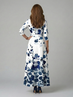 Robe midi à encolure cache-cœur