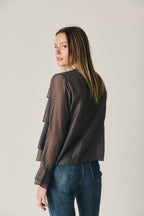 Chemisier superposé marron clair