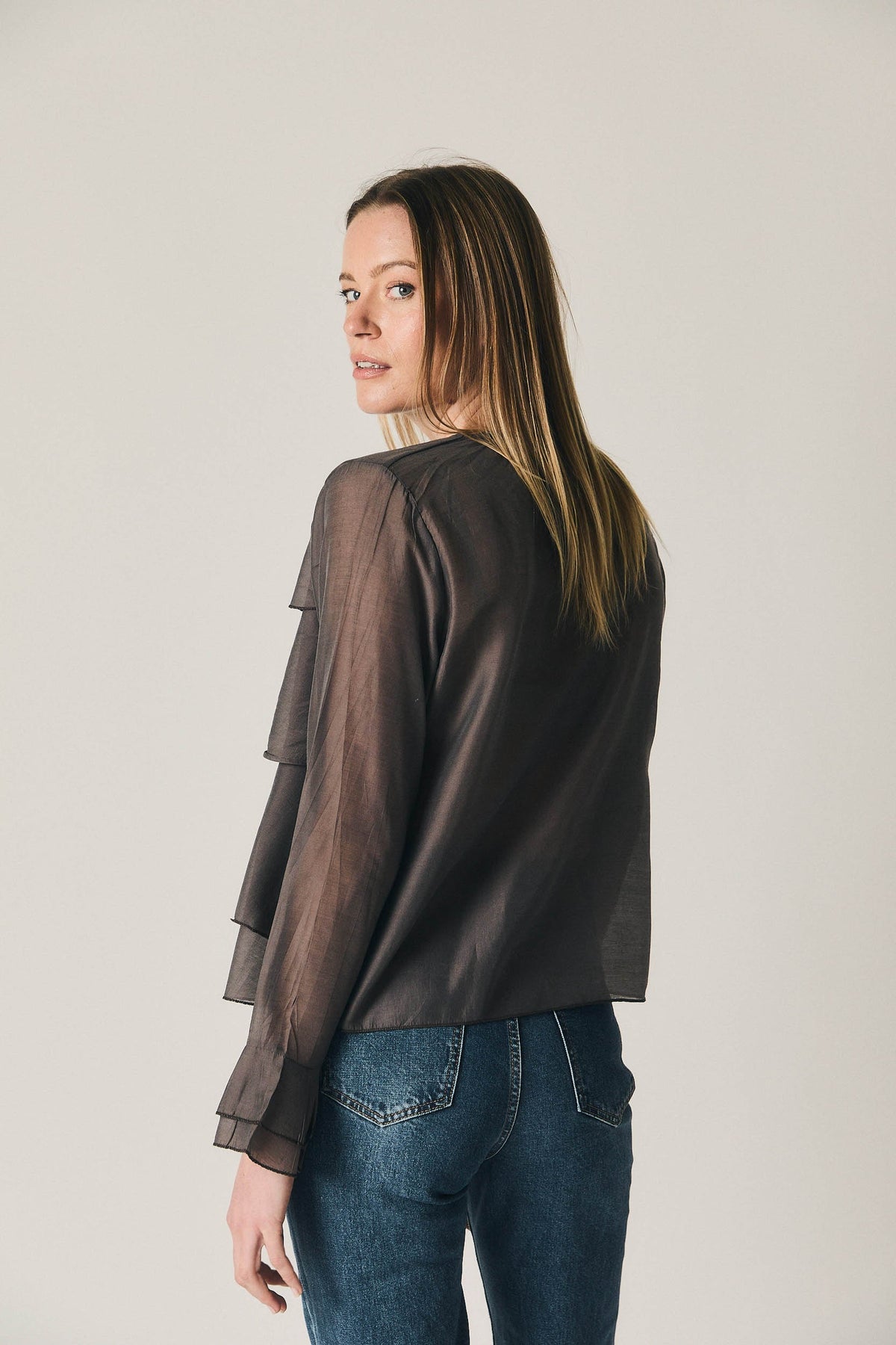 Chemisier superposé marron clair