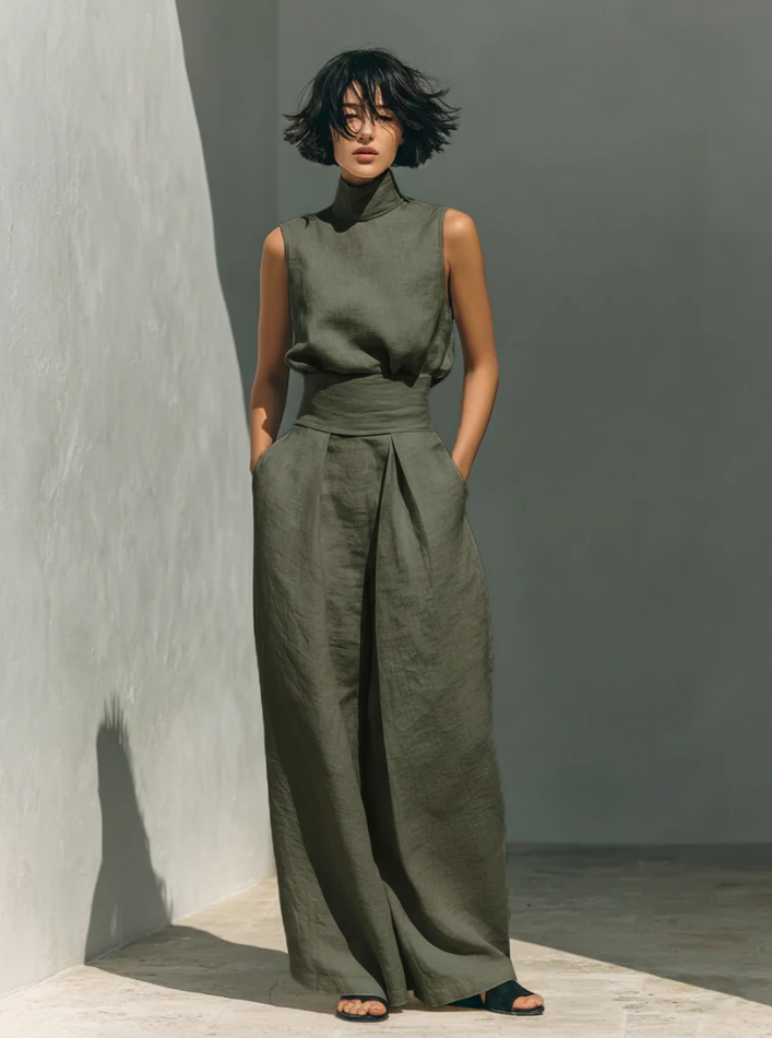 Maria™ | Ensemble deux pièces en coton et lin