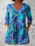 Blouse longue Juliette avec encolure en V