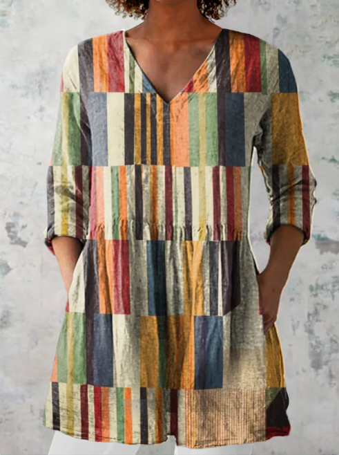 Blouse longue Chloé avec décolleté en V