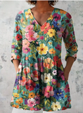 Blouse longue Nora avec encolure en V