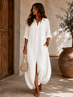 Soline™ | Robe longue boutonnée