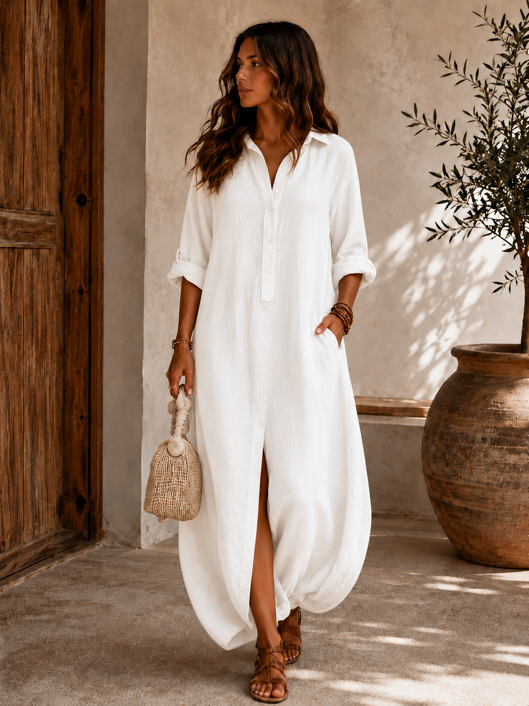 Soline™ | Robe longue boutonnée