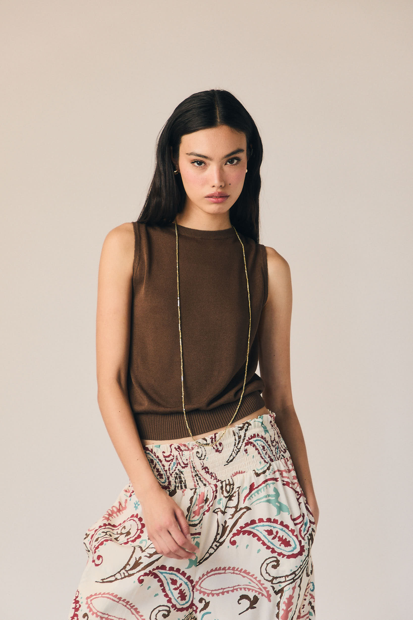 Pantalon fluide à imprimé cachemire