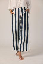 Pantalon fluide à rayures marinière