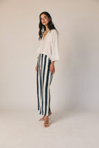 Pantalon fluide à rayures marinière