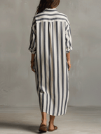 Robe décontractée rayée de style bohème